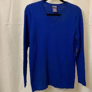 Blue V neck sweater XL Laura Scott long sleeve